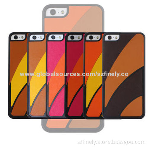 Leather & PC Case for iPhone 5/5S, PU Leather Stick, Hit Colors Available, Unique Design